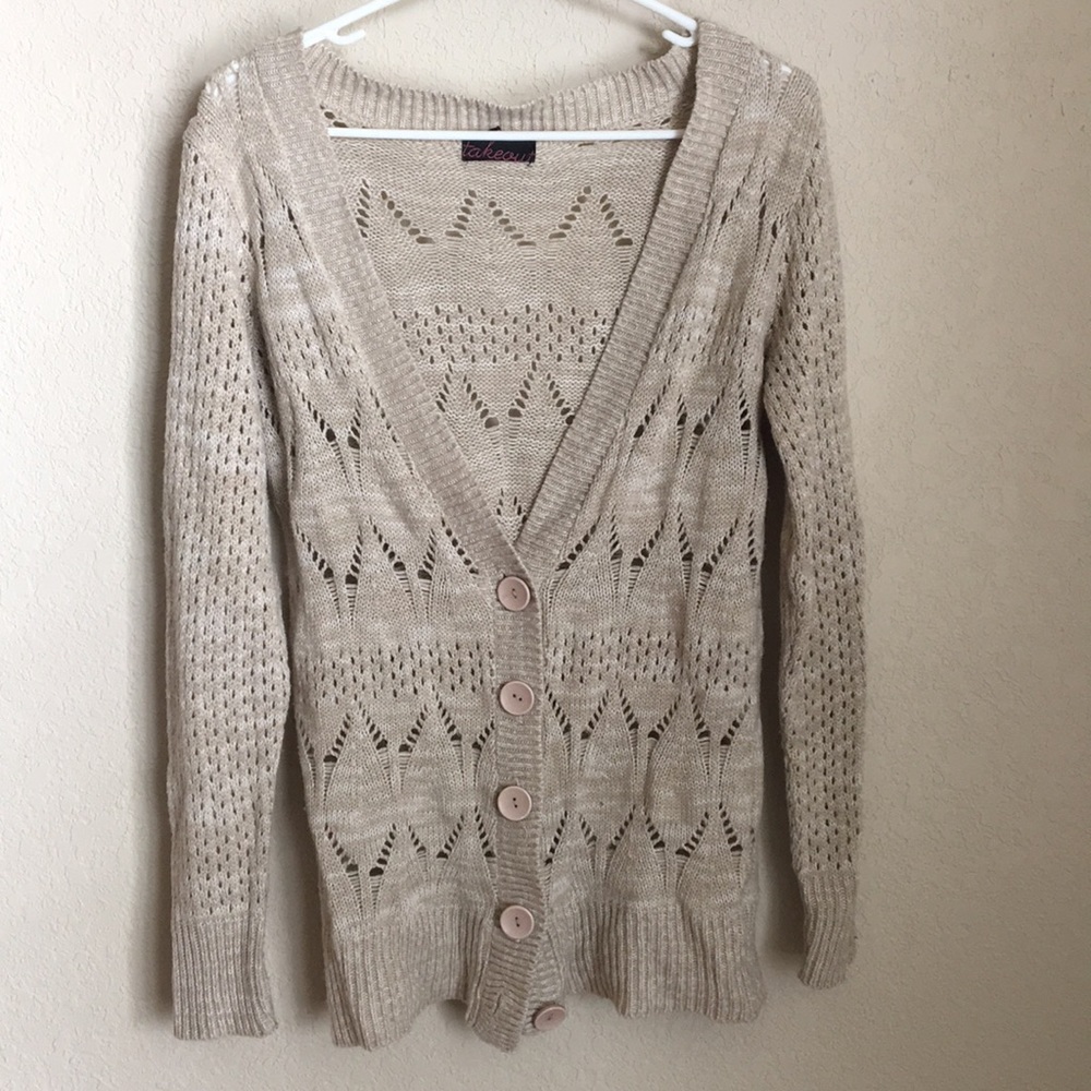 Tan knit cardigan